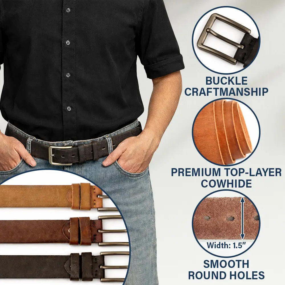 Gift For Couples, Gift For Husband, Gift For Boyfriend, Funny - Couple I Love Your Face Especially When - Personalized Cowhide Leather Belt