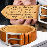 Couple I Love Your Face Especially When - Personalized Cowhide Leather Belt
