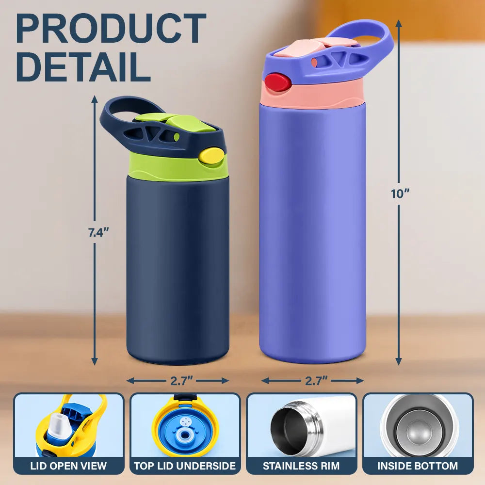 Humorous,Back To School,Gift For Kids,Vector - I Survived Six Seven Funny Slang - Personalized Insulated Water Bottle With Straw