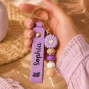 Sentimental,Family,Memorial,Icon - I Will Carry You With Me Until I See You Again - Personalized Leather Beaded Keychain