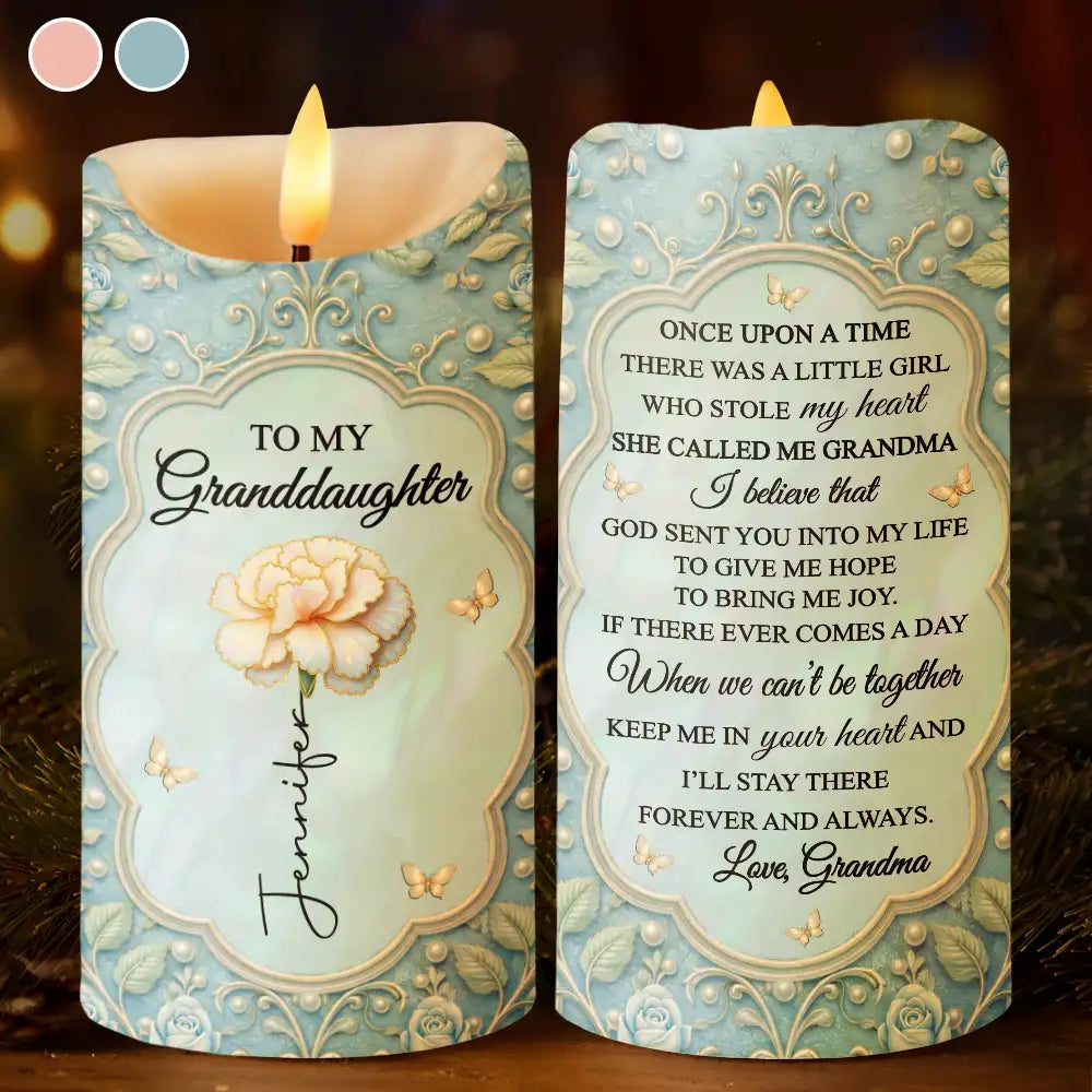 Grandma,Grandkids,Gift For Grandkids,Gift For Daughter,Love - I Will Stay There Forever And Always - Personalized Flameless LED Candle
