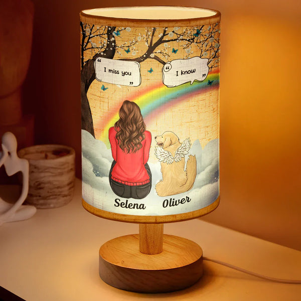 I Miss You Memorial Dog Cat Memorial - Personalized Fabric Lamp