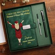 Vector,Graduation,Gift For Women,Gift For Men,Happy - I Trust The Next Chapter - Personalized Leather Notebook Set