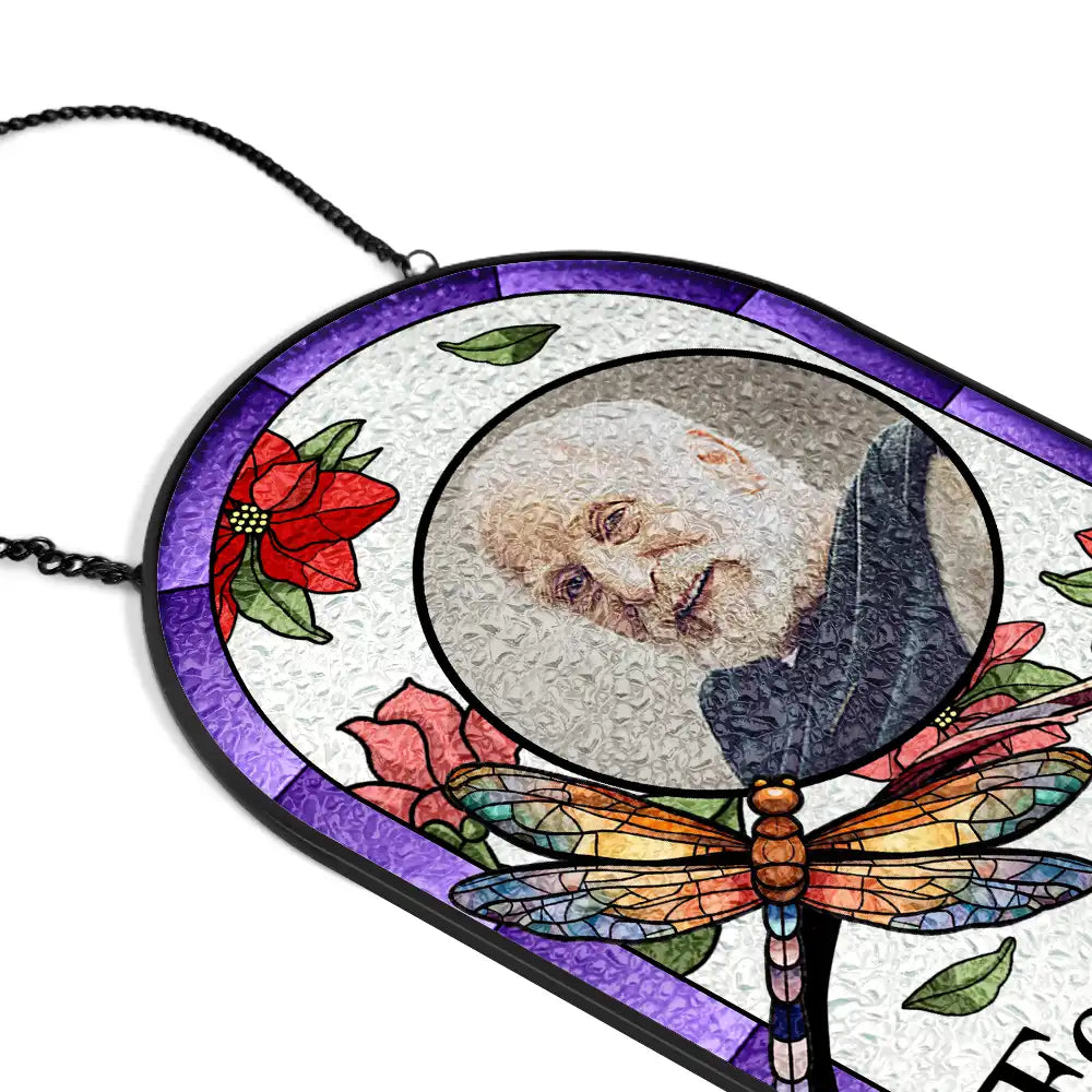 Sad,Gift For Husband,Gift For Wife,Parents,Gift For Yourself,Gift For Grandparents,Family,Gift For Sibling - I'm Always With You Memorial - Personalized Rounded Rectangle Stained Glass Suncatcher