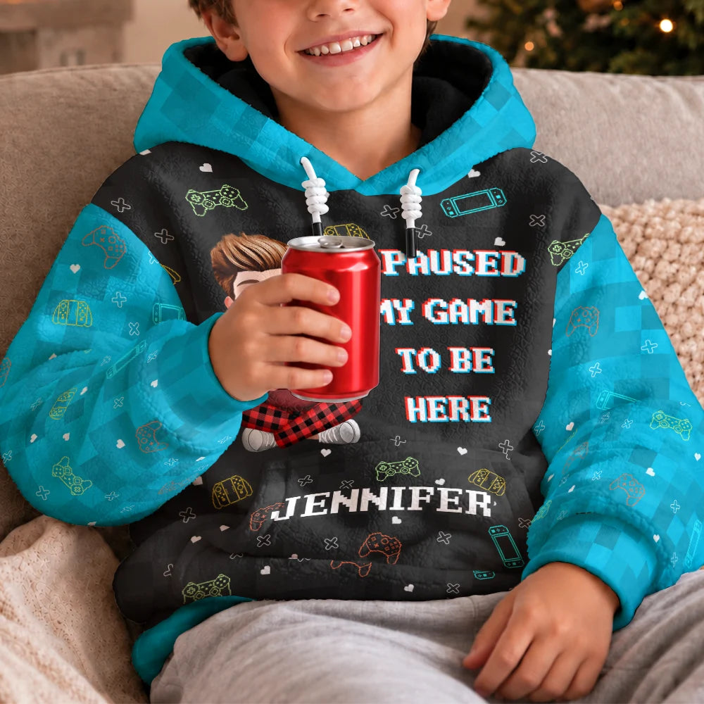Christmas,Gift For Men,Gaming,Gift For Yourself,Vector,Happy - I'm Gaming Do Not Disturb - Personalized Fleece Hoodie