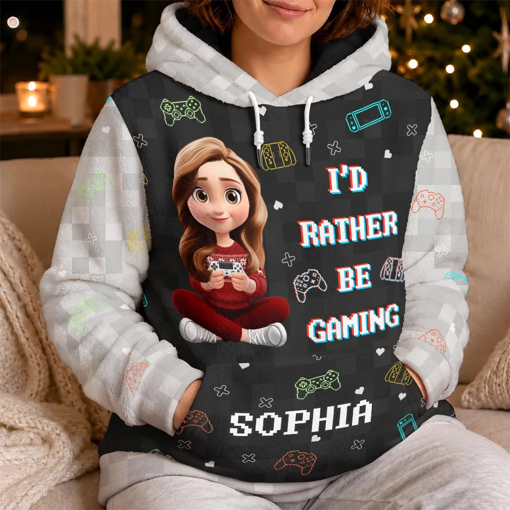 Christmas,Gift For Men,Gaming,Gift For Yourself,Vector,Happy - I'm Gaming Do Not Disturb - Personalized Fleece Hoodie
