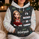 Christmas,Gift For Men,Gaming,Gift For Yourself,Vector,Happy - I'm Gaming Do Not Disturb - Personalized Fleece Hoodie