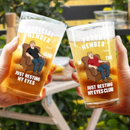 Gift For Father,Gift For Grandpa,Gift For Men,Non-Eng,Vector,Humorous - I'm Just Resting My Eyes - Personalized Beer Glass
