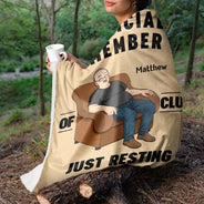 Gift For Father,Gift For Grandpa,Gift For Husband,Non-Eng,Vector,Humorous - I'm Just Resting My Eyes - Personalized Fleece Blanket, Sherpa Blanket