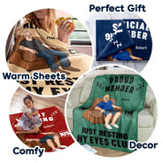 Gift For Father,Gift For Grandpa,Gift For Husband,Non-Eng,Vector,Humorous - I'm Just Resting My Eyes - Personalized Fleece Blanket, Sherpa Blanket