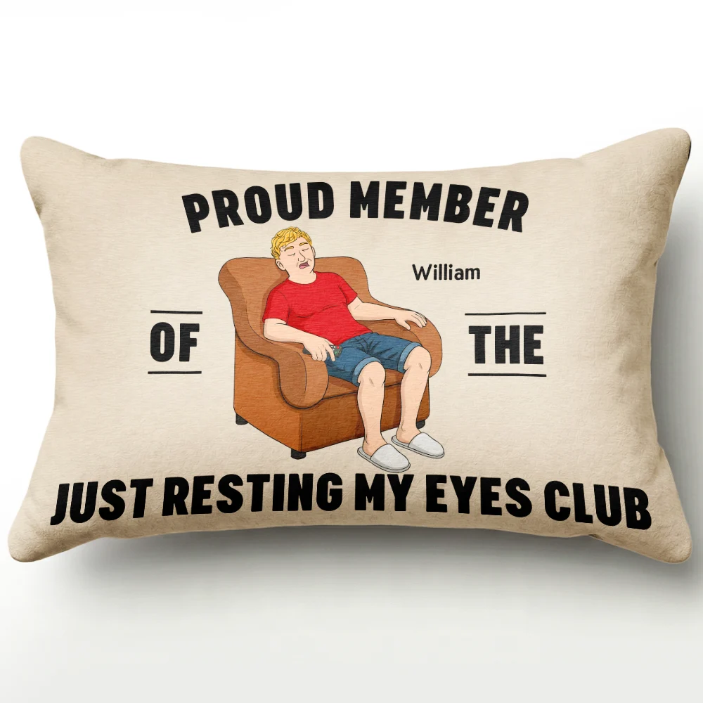 Gift For Father,Gift For Grandpa,Gift For Husband,Non-Eng,Vector,Humorous - I'm Just Resting My Eyes - Personalized Pillow