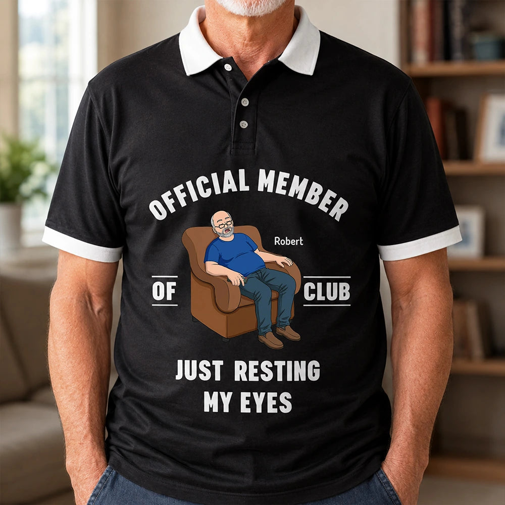 Gift For Father, Humorous, Vector - I'm Just Resting My Eyes - Personalized Polo Shirt