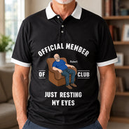 Gift For Father, Humorous, Vector - I'm Just Resting My Eyes - Personalized Polo Shirt