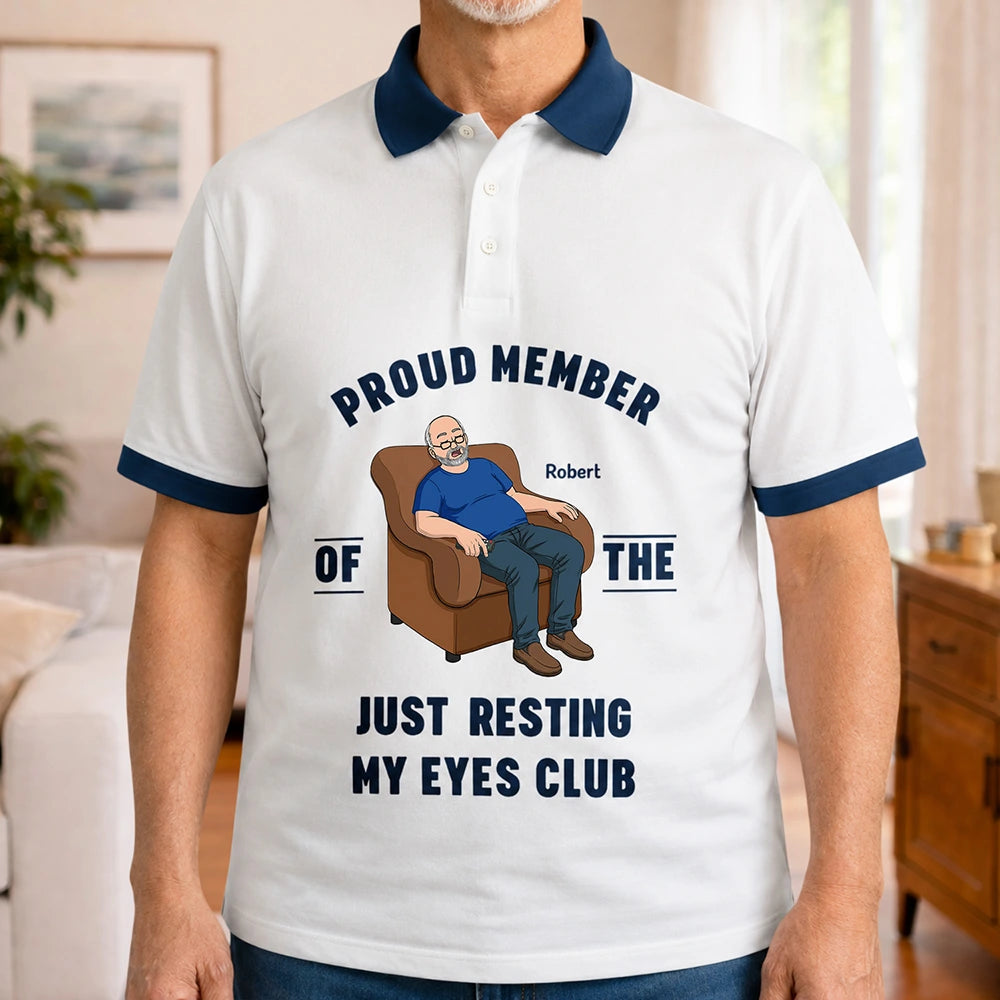 Gift For Father, Humorous, Vector - I'm Just Resting My Eyes - Personalized Polo Shirt