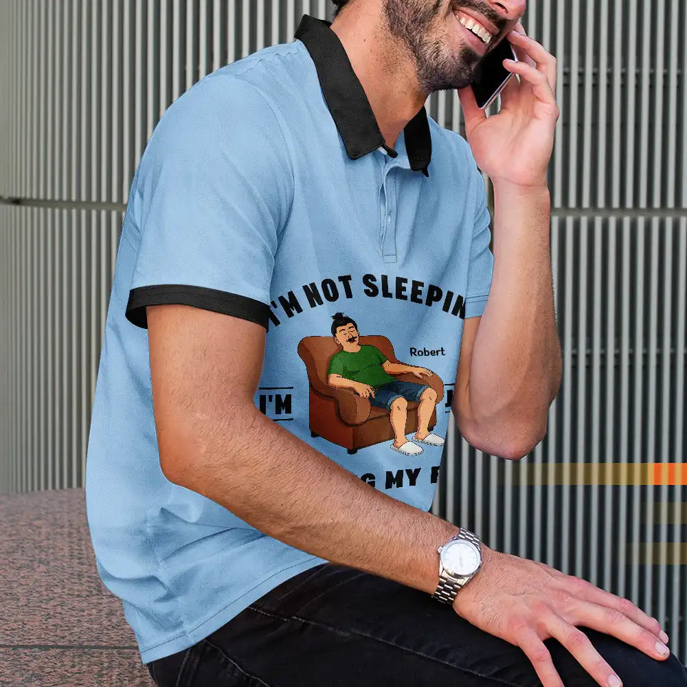 Gift For Father, Humorous, Vector - I'm Just Resting My Eyes - Personalized Polo Shirt