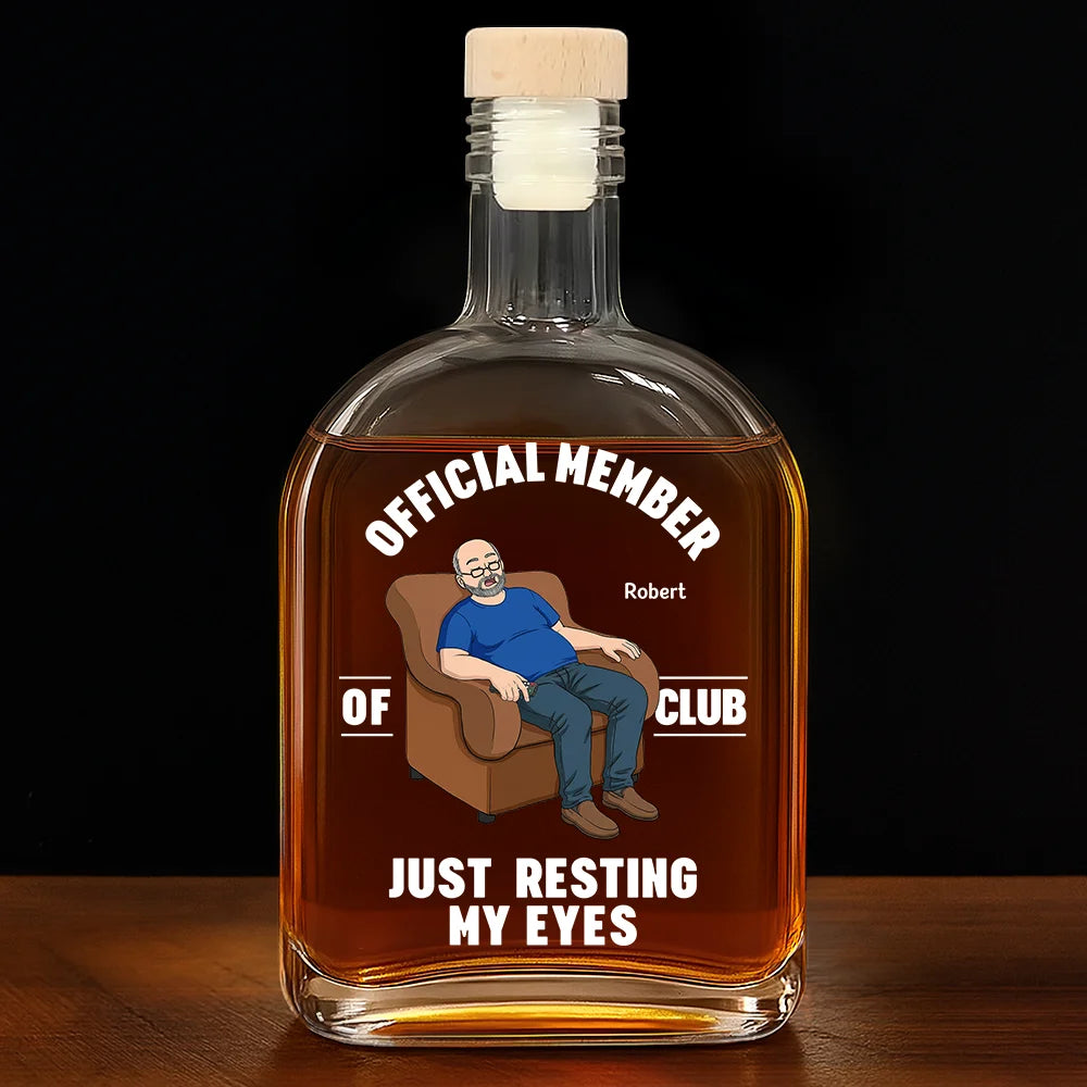 Gift For Father,Gift For Grandpa,Gift For Men,Non-Eng,Vector,Humorous - I'm Just Resting My Eyes - Personalized Whiskey Bottle
