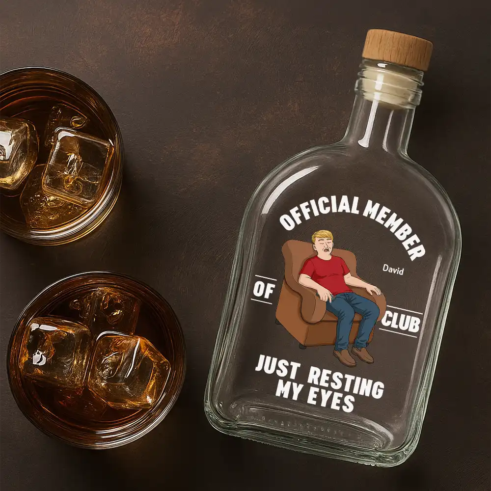 Gift For Father,Gift For Grandpa,Gift For Men,Non-Eng,Vector,Humorous - I'm Just Resting My Eyes - Personalized Whiskey Bottle