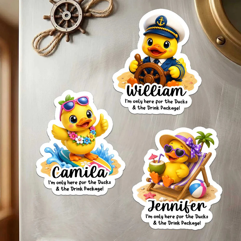 Playful,Cruising,Family,Summer,Icon - I'm Only Here For The Ducks - Personalized Magnet