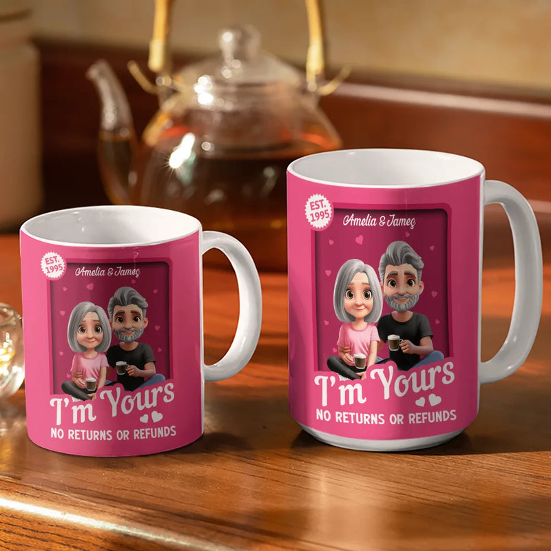 Gift For Couples, Gift For Husband, Gift For Wife, Gift For Boyfriend, Gift For Girlfriend, Love - I'm Yours No Returns Or Refunds Toy Box Couple - Personalized White Edge-to-Edge Mug