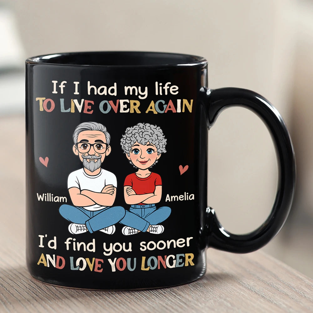 If I Had My Life To Live Over Again Retro Couple - Personalized Mug