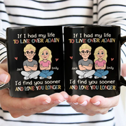 Gift For Couples,Gift For Husband,Gift For Boyfriend,Gift For Men,Old Couples,Love - If I Had My Life To Live Over Again Retro Couple - Personalized Mug