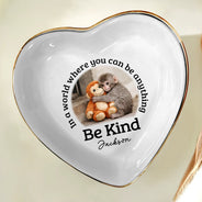 Punch Monkey,Gift For Yourself,Love,Gift For Bestie,Gift For Women,Gift For Men - In A World Where You Can Be Anything Be Kind - Personalized Ring Dish