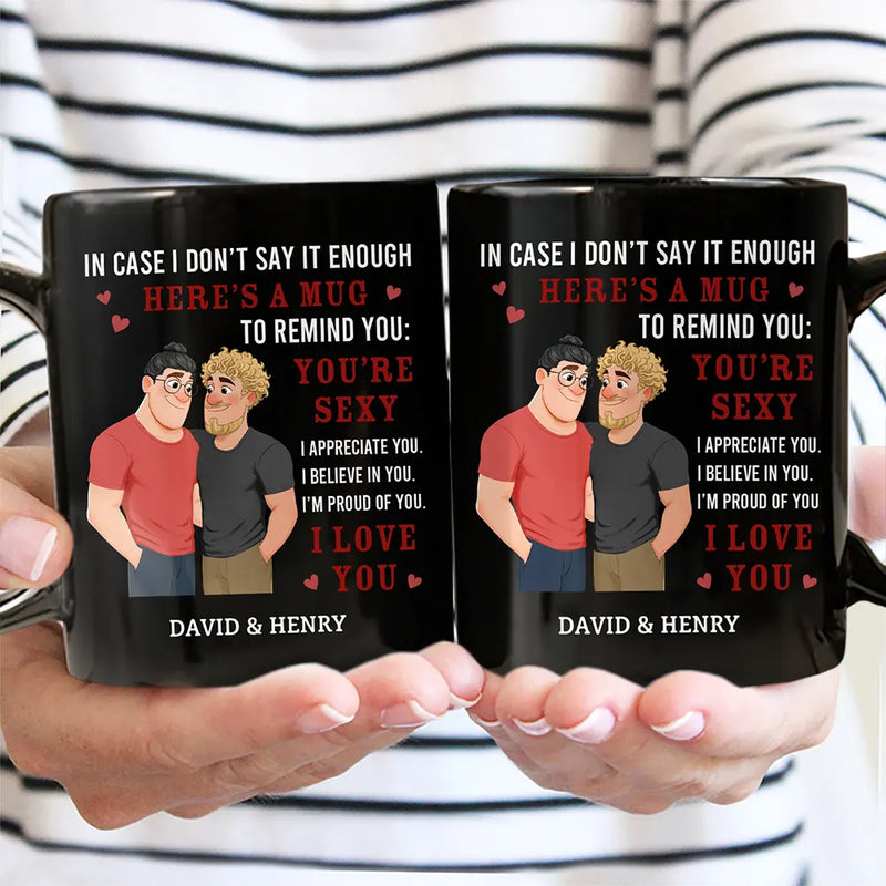 Gift For Couples,Gift For Wife,Gift For Girlfriend,Gift For Women,Old Couples,Gift For Boyfriend,Love - In Case I Don't Say It Enough Couples Animate Hugging Couple - Personalized Mug
