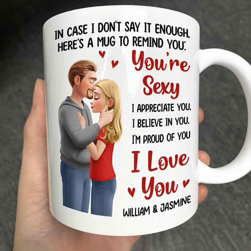 Gift For Couples,Gift For Husband,Gift For Wife,Gift For Boyfriend,Gift For Girlfriend,Old Couples,Love - In Case I Don't Say It Enough Forehead Kiss Couple - Personalized Mug