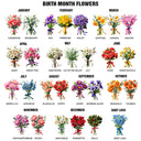 Birth Flower Bouquet - Personalized Glass Flower Tea Cup