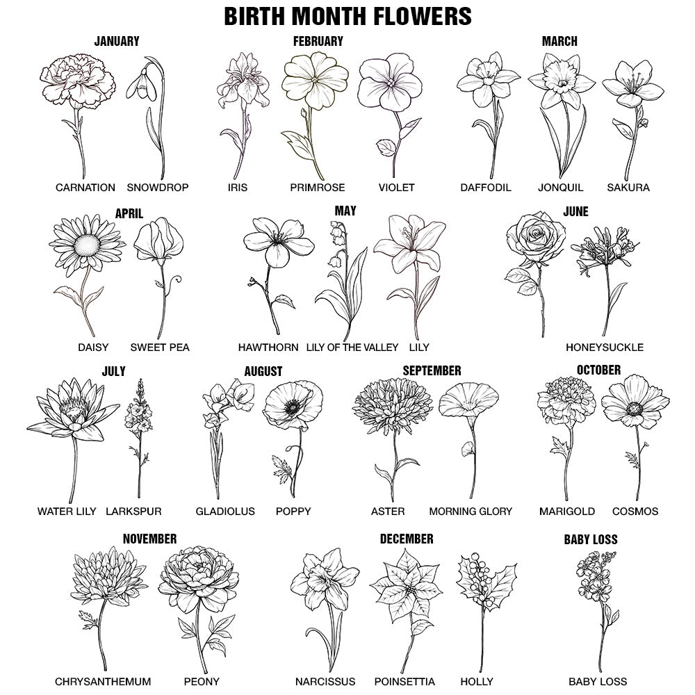 Gift For Women,Gift For Men,Happy - Faux Pressed Effect Birth Flower Blooming In Love - Personalized Leather Cable Bag