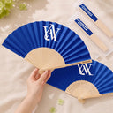 Grateful,Gift For Bestie,Wedding,Intertwined Monogram - Intertwined Monogram Initial Couple Name - Personalized Hand Folding Fans