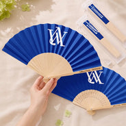 Grateful,Gift For Bestie,Wedding,Intertwined Monogram - Intertwined Monogram Initial Couple Name - Personalized Hand Folding Fans