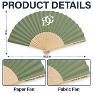 Grateful,Gift For Bestie,Wedding,Intertwined Monogram - Intertwined Monogram Initial Couple Name - Personalized Hand Folding Fans