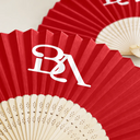 Grateful,Gift For Bestie,Wedding,Intertwined Monogram - Intertwined Monogram Initial Couple Name - Personalized Hand Folding Fans