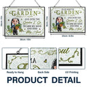Gardening,Gift For Women,Love - Into The Garden I Go 3D Effect Gardening Woman - Personalized Horizontal Stained Glass Suncatcher