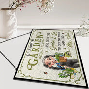 Gardening,Gift For Women,Love - Into The Garden I Go 3D Effect Gardening Woman - Personalized Horizontal Stained Glass Suncatcher