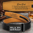 Dad - Children, Grandpa - Grandkids, Gift For Men, Gift For Grandpa, Gift For Father - It Reminds You How Much We Love You Dad Papa - Personalized Leather Belt With Engraved Buckle