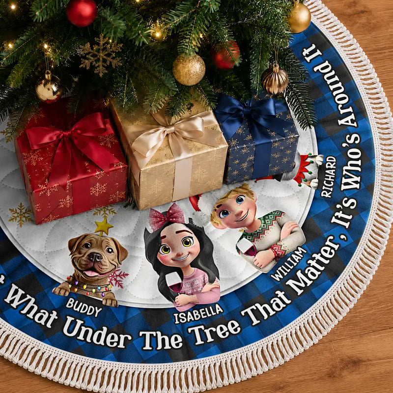 Christmas,Indoor Decor,Family,Vector,Happy - It's Not What's Under The Tree That Matters Family - Personalized Tree Skirt