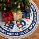 Christmas,Family,Icon,Happy - It's Not What's Under The Tree That Matters Snowmans - Personalized Tree Skirt