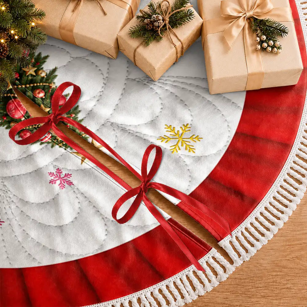 Christmas,Family,Icon,Happy - It's Not What's Under The Tree That Matters Snowmans - Personalized Tree Skirt