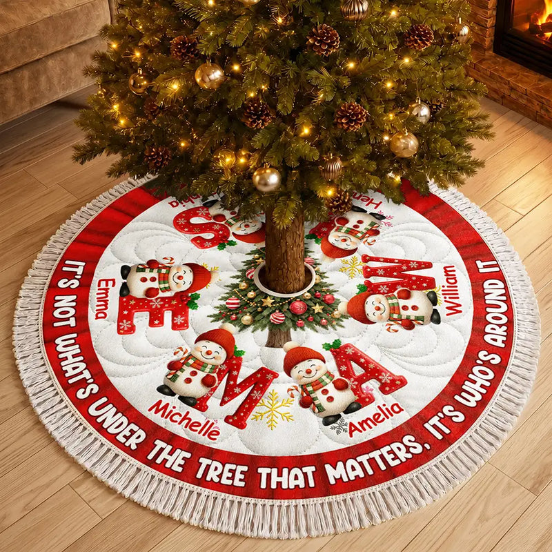 It's Not What's Under The Tree That Matters Snowmans - Personalized Tree Skirt