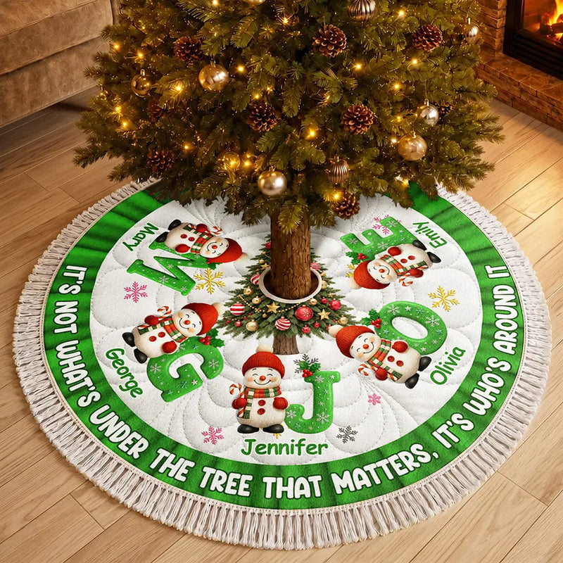 It's Not What's Under The Tree That Matters Snowmans - Personalized Tree Skirt