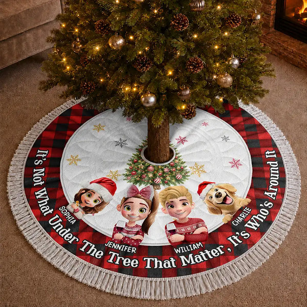 Christmas,Indoor Decor,Family,Vector,Happy - It's Not What's Under The Tree That Matters Family - Personalized Tree Skirt
