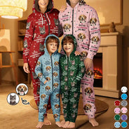Dog Lovers,Dog Mom,Dog Dad,Dog Couple,Cat Lovers,Cat Mom,Cat Dad,Cat Couple,Pet Lovers,Pet Mom,Pet Dad,Pet Couple - Eigenes Foto Hundebesitzer Und Katzenliebhaber - Personalisierter Unisex-Jumpsuit Mit Kapuze