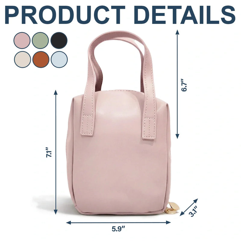 Gift For Yourself, Gift For Women, Happy - Blooming In Love Birth Month Flower - Personalized Leather Makeup Bag With Handle