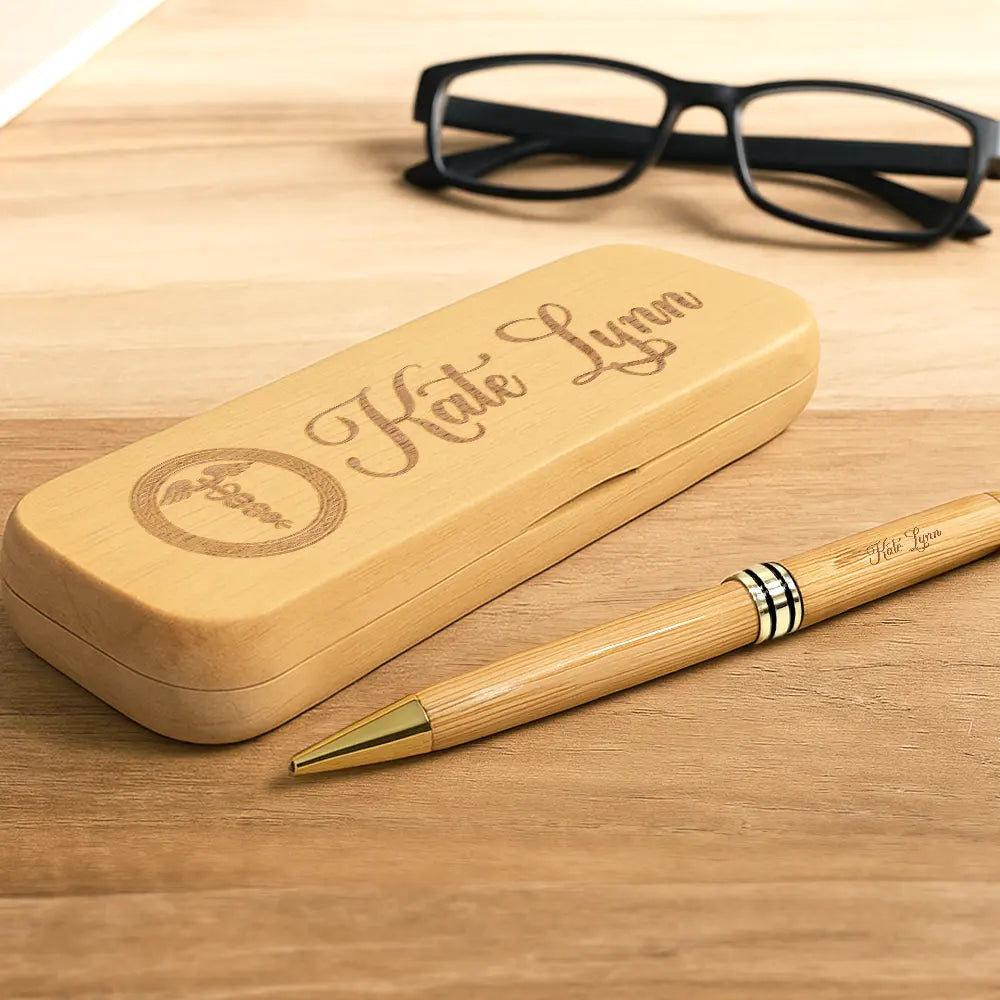 Nurse,Firefighter,Gift For Yourself,Happy - Job Title Nurse Lawyer Firefighter - Personalized Wooden Pen Set