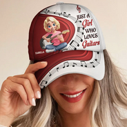 Guitar,Gift For Yourself,Funny - Just A Boy Girl Who Loves Guitars 3D Effect - Personalized Classic Cap