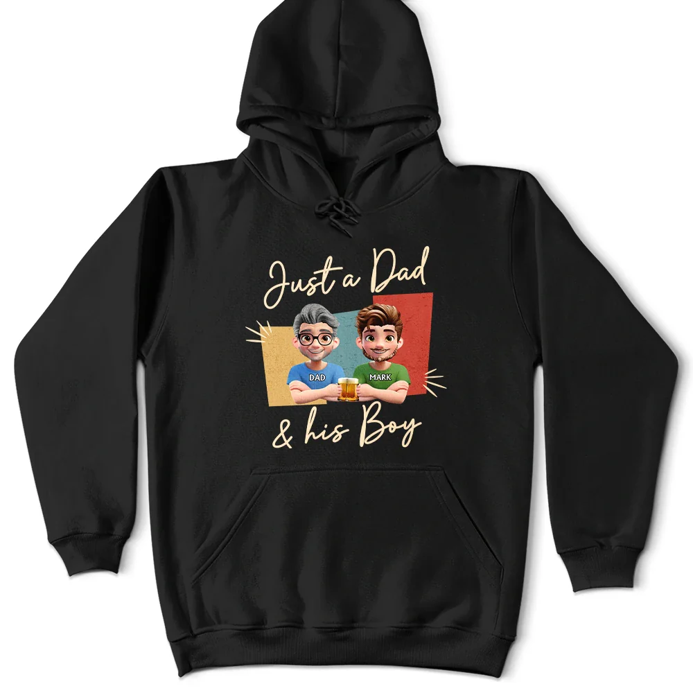 Gift For Father,Happy - Just A Dad And His Girl 3D Effect - Personalized T Shirt