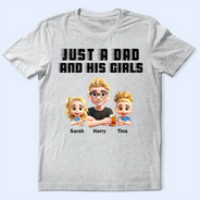 Gift For Father,Dad - Daughters (Young),Funny -  Just A Dad And His Girl Grunge Style - Personalized T Shirt