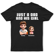 Gift For Father,Dad - Daughters (Young),Funny -  Just A Dad And His Girl Grunge Style - Personalized T Shirt